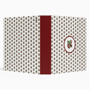 Strawberries pattern Binder, cute girlie binder