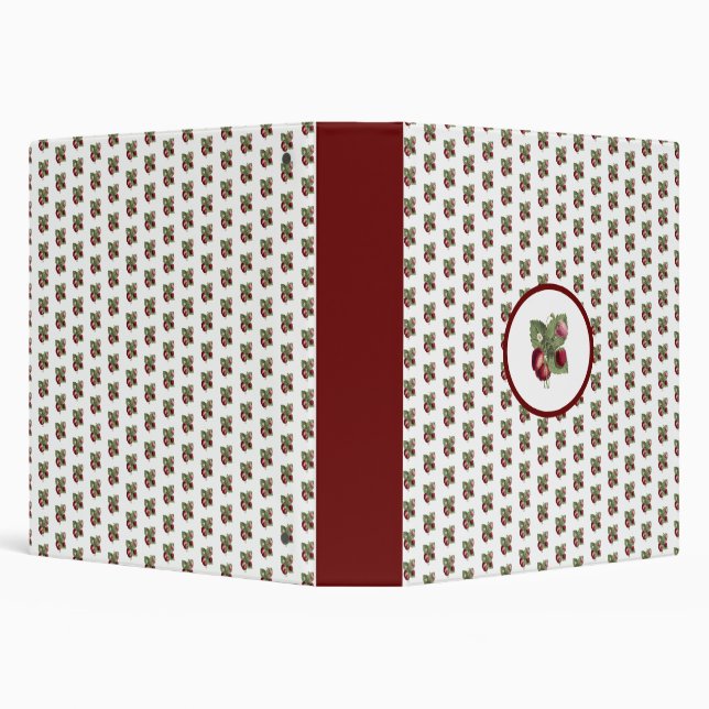 Strawberries pattern Binder, cute girlie binder (Background)