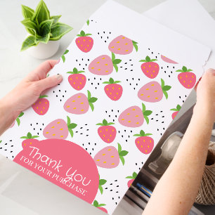 Strawberries Pattern Thank You Business Envelope Mailers