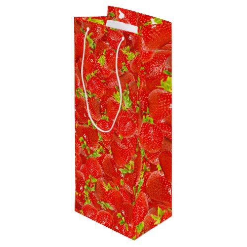 Strawberries Pattern Wine Gift Bag