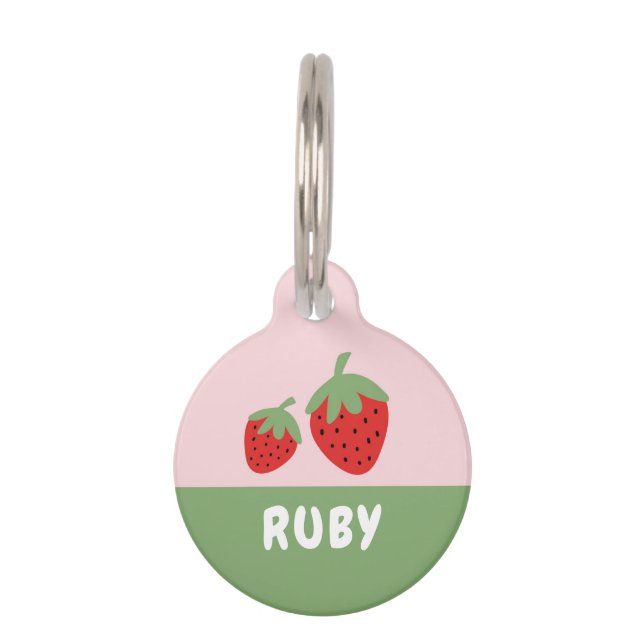 STRAWBERRIES PET ID TAG (Front)