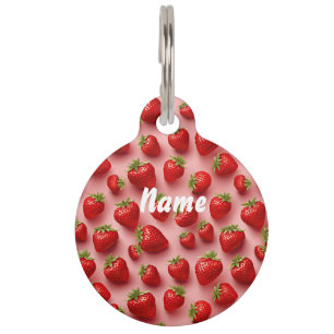 Strawberries Pet ID Tag