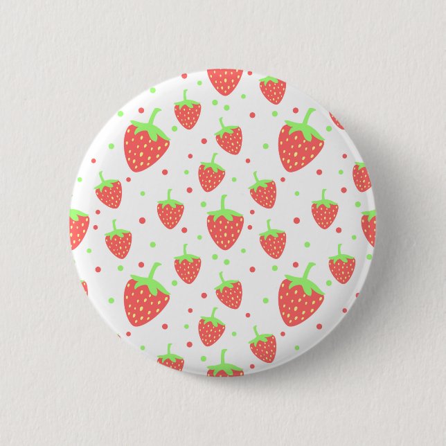 Strawberries Pinback Button (Front)