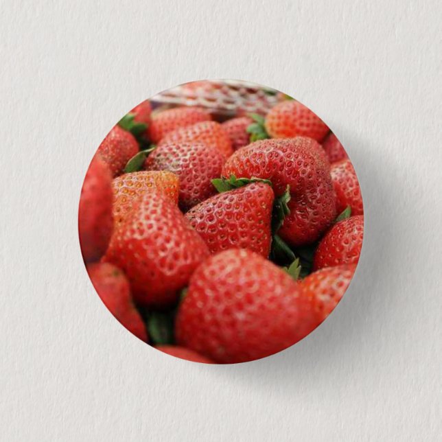 Strawberries Pinback Button (Front)