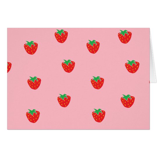 Strawberries Pink Card