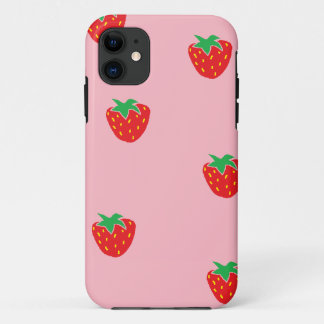 Strawberries Pink iPhone 11 Case