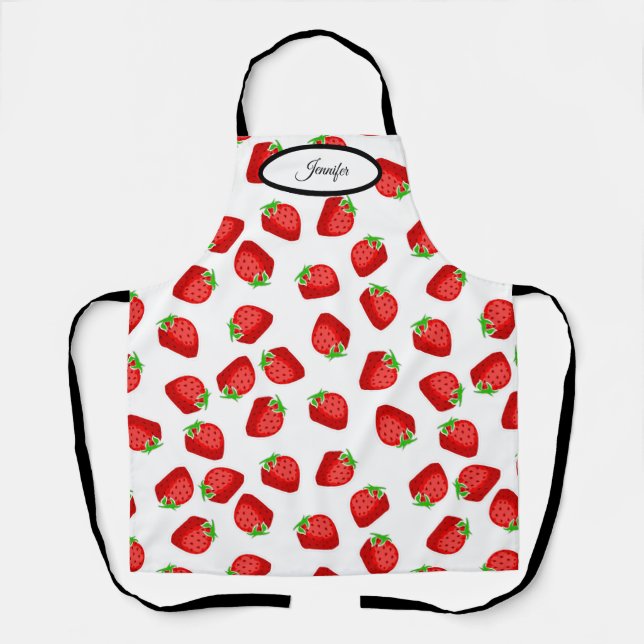 Strawberries Plump Fresh Red Sweet Personalized Apron (Front)