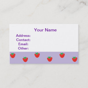 Strawberries Purple Business Card