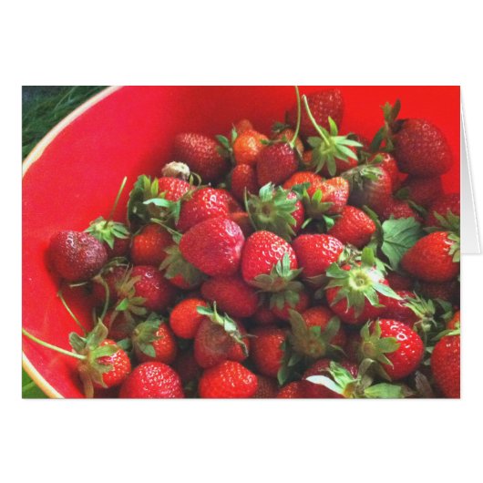 Strawberries red fruit photo cards (Front Horizontal)