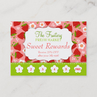 Strawberries Rewards Promo Punch Card
