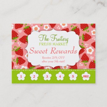 Strawberries Rewards Promo Punch Card by creativetaylor at Zazzle