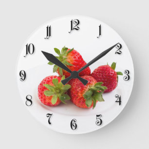 Strawberries Round Clock