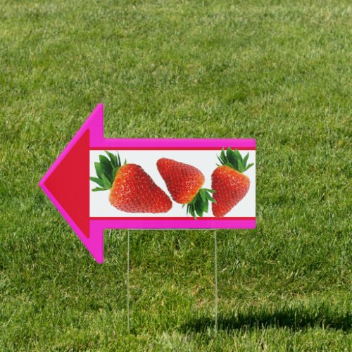Strawberries Sale Farm Stand Arrow Shaped Sign