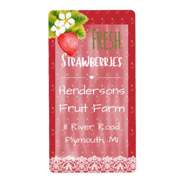 Strawberries Shipping Label (Front)