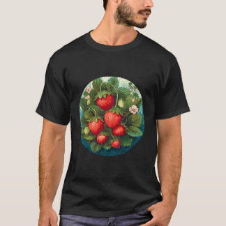 Strawberries Strawberry Motif Strawberry Plants Fr T-Shirt