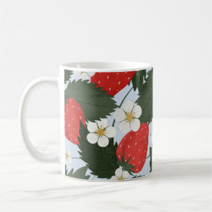 Strawberries: summer fruit pattern design. coffee mug