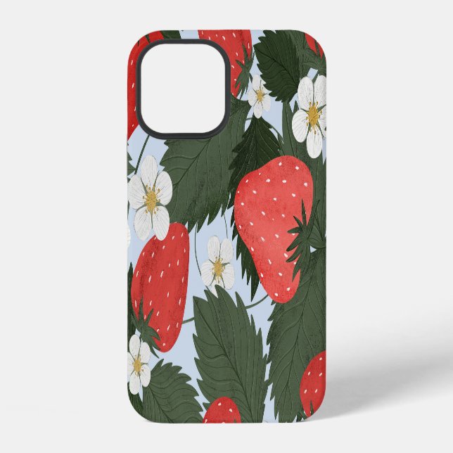 Strawberries: summer fruit pattern design. iphone case (Back)