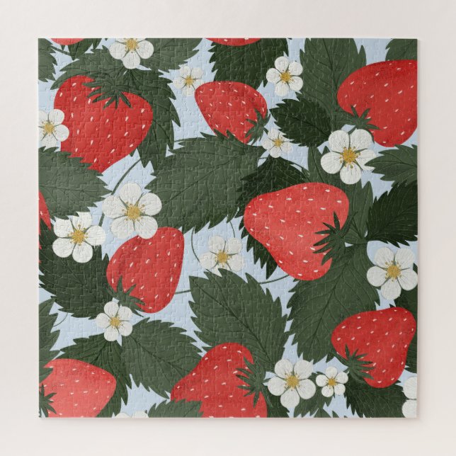 Strawberries: summer fruit pattern design. jigsaw puzzle (Vertical)