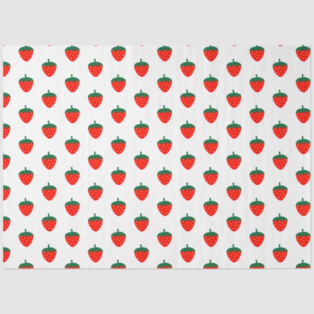 Strawberries Summer Red Fruit Berry Farm Produce Tissue Paper (Front)
