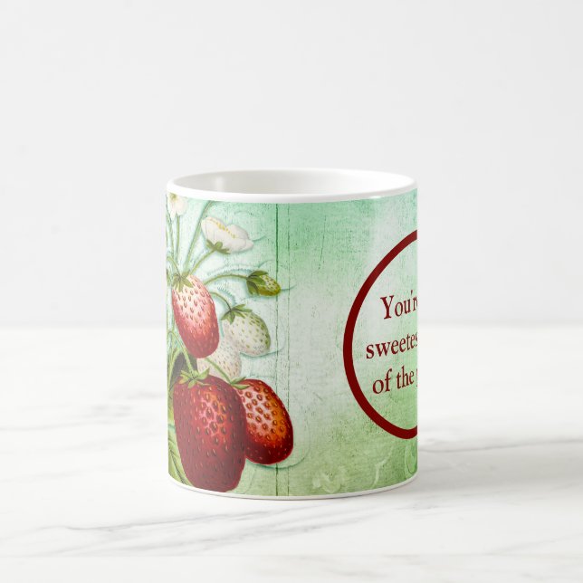 Strawberries The Sweetest Pick Romantic Quote Coffee Mug (Center)