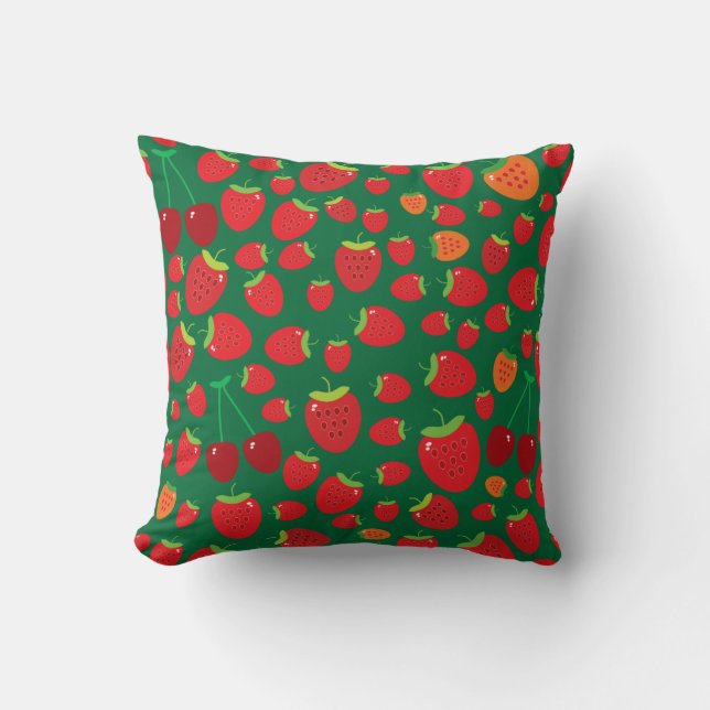 Strawberries Throw Pillow (Front)