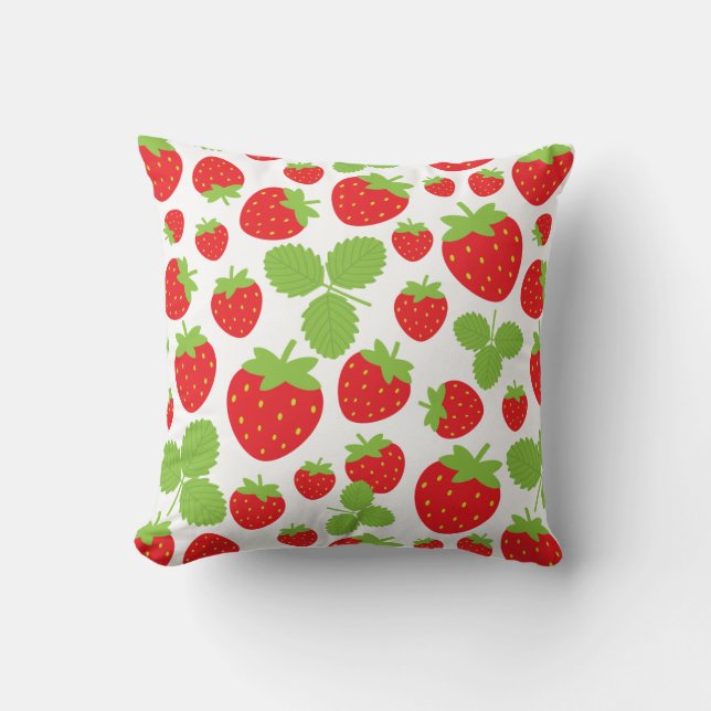 Strawberries Throw Pillow (Front)