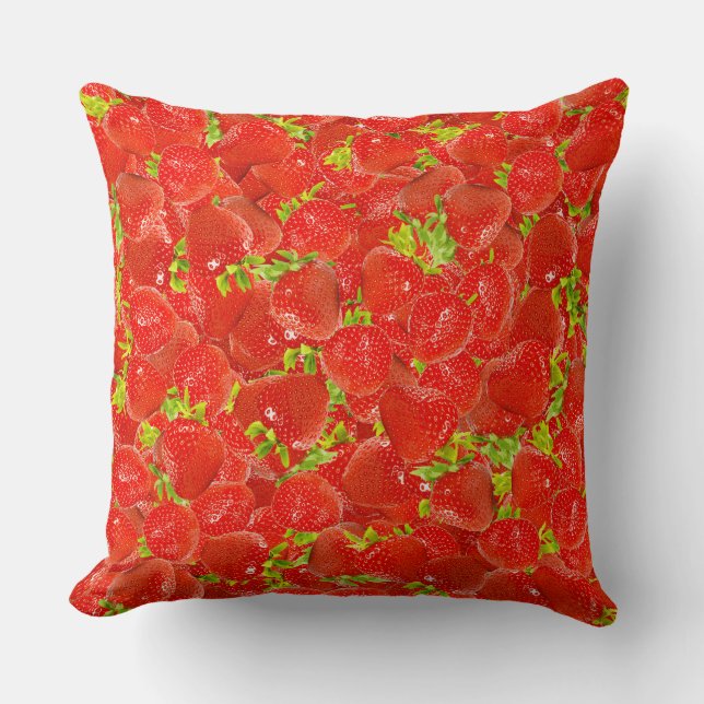 Strawberries Throw Pillow (Front)