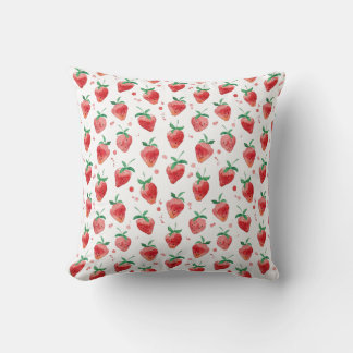Strawberries Throw Pillow