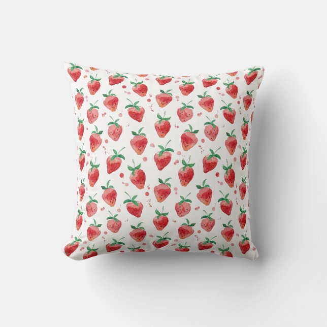 Strawberries Throw Pillow (Front)