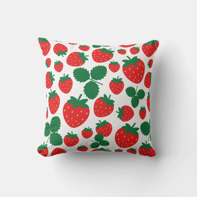 Strawberries Throw Pillow (Front)