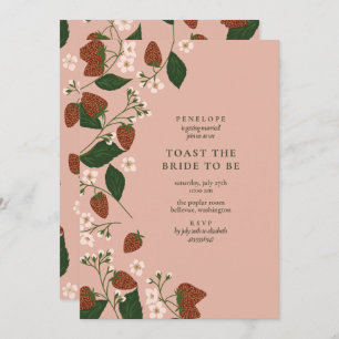 Strawberries Toast the Bride Cocktail Hour Shower Invitation