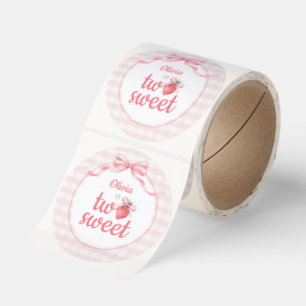 Strawberries Two Sweet 2nd Birthday  Classic Round Sticker