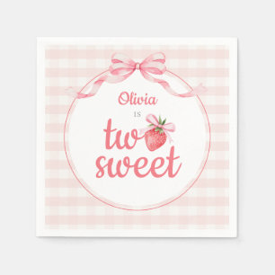 Strawberries Two Sweet 2nd Birthday Napkins
