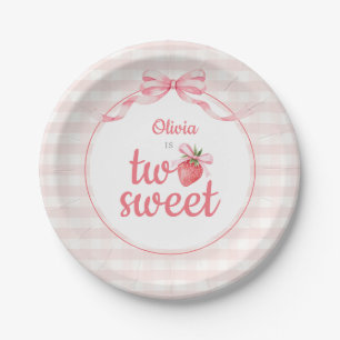 Strawberries Two Sweet 2nd Birthday Paper Plates