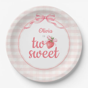 Strawberries Two Sweet 2nd Birthday Paper Plates