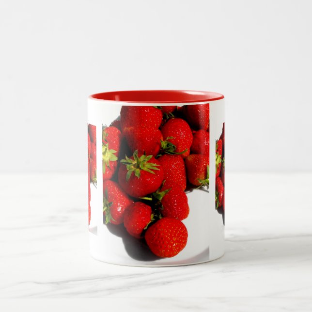 Strawberries Two-Tone Coffee Mug (Center)