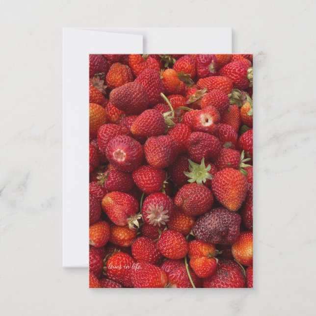 Strawberries Up-close Note Card (Front)