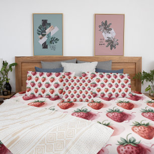 Strawberries Vintage Boho Dreamscape Botanical Duvet Cover