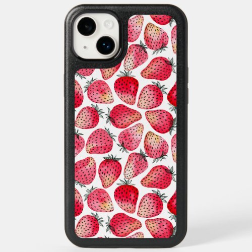 Strawberries watercolor and ink OtterBox iPhone 14 plus case