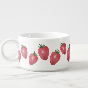 Strawberries Watercolor Hand-painted Bowl