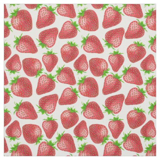 Strawberries watercolor pattern fabric