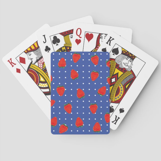strawberries with dots poker cards (Back)
