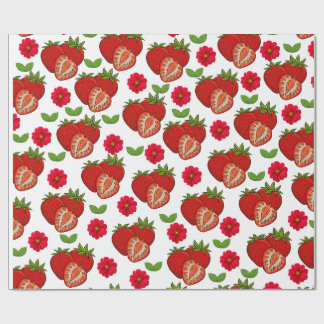 Strawberries wrapping paper