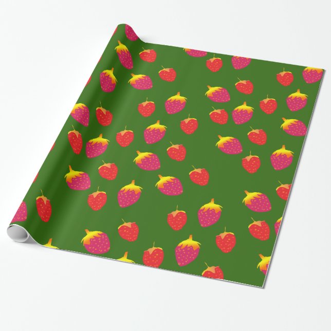 Strawberries Wrapping Paper (Unrolled)