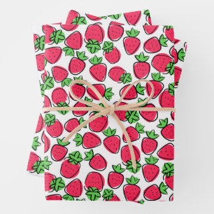 Strawberries Wrapping Paper Sheets