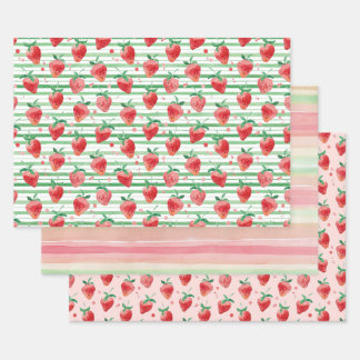 Strawberries Wrapping Paper Sheets