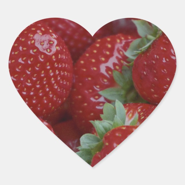 strawberries yum heart sticker (Front)