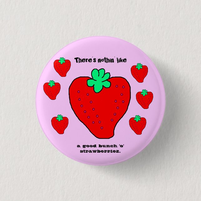 Strawberriez mini button (Front)
