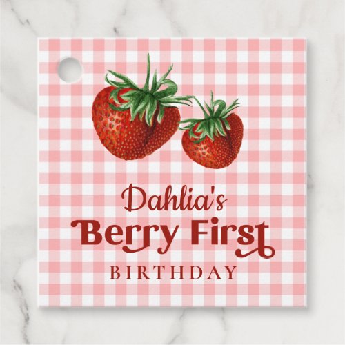 Strawberry 1st Birthday Berry First Birthday Favor Tags