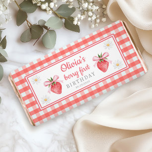 Strawberry 1st Birthday Berry First Birthday Hershey Bar Favors